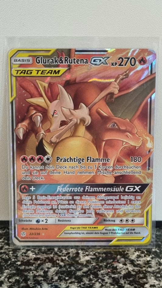 Glurak & Rutena GX (Cosmic Eclipse #22) 🇨🇭🇩🇪 (Alt)