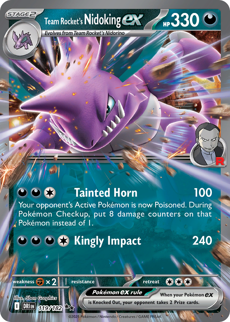 Team Rocket's Nidoking ex - Destined Rivals (Double Rare) [DRI-119]