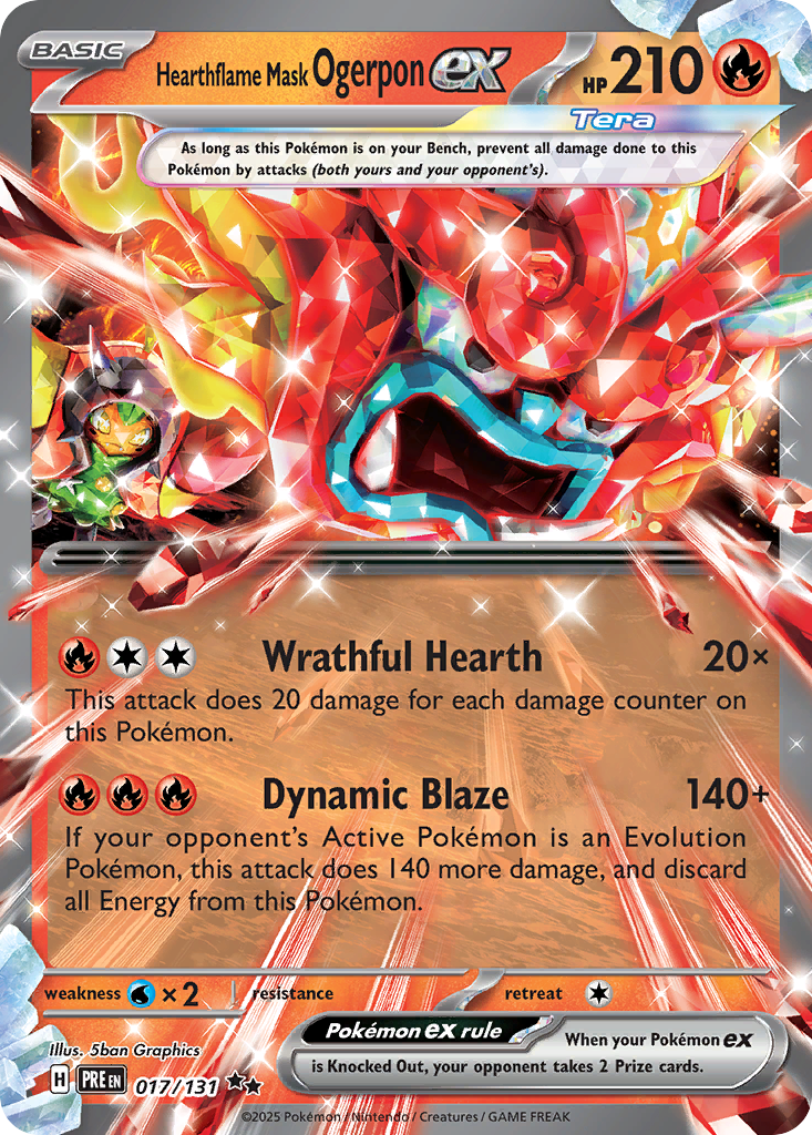 Hearthflame Mask Ogerpon ex - Prismatic Evolutions (Double Rare) [PRE-017]