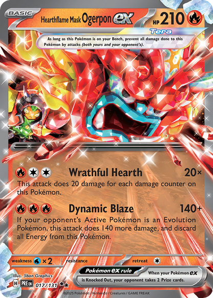 Hearthflame Mask Ogerpon ex - Prismatic Evolutions (Double Rare) [PRE-017]