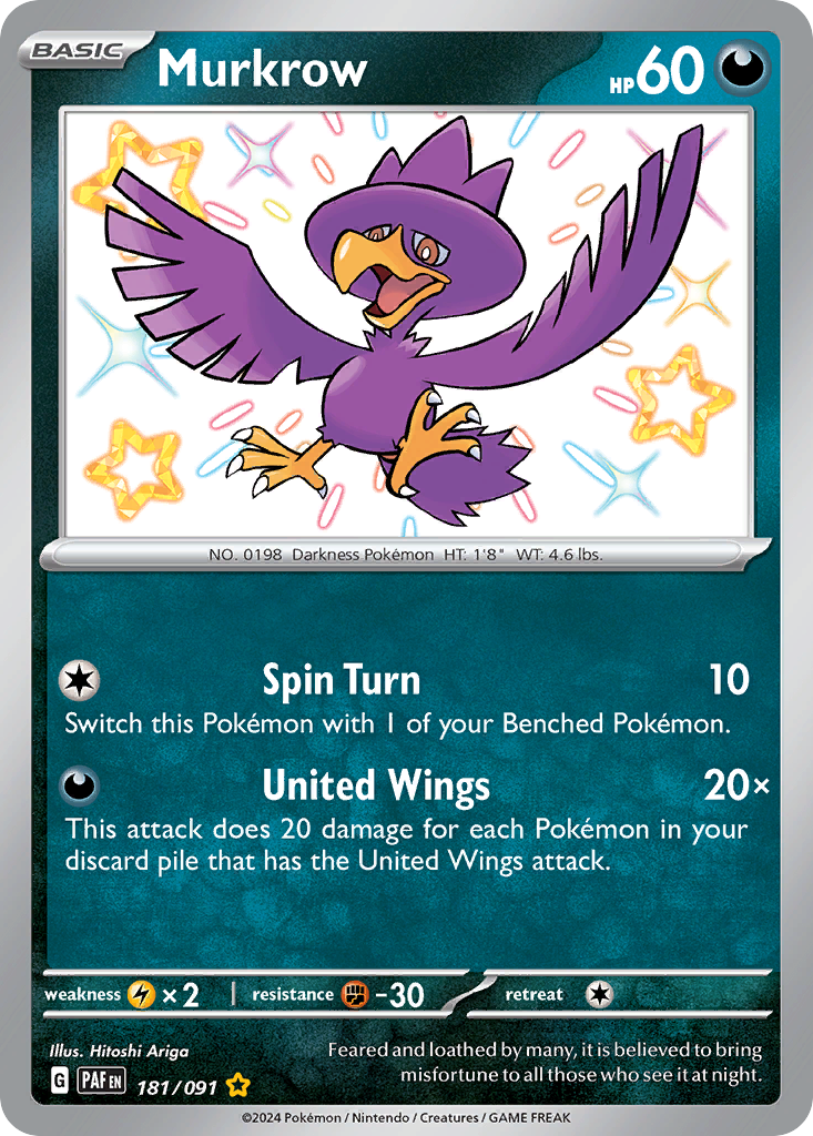 Murkrow - Paldean Fates (Shiny Rare) [PAF-181]
