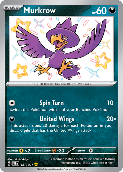 Murkrow - Paldean Fates (Shiny Rare) [PAF-181]