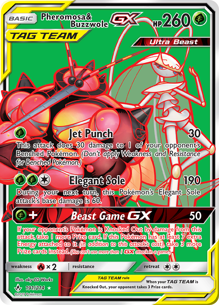 Pheromosa & Buzzwole GX - Unbroken Bonds (Ultra Rare) [UNB-191]