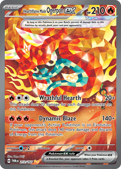 Hearthflame Mask Ogerpon ex - Twilight Masquerade (Special Illustration Rare) [TWM-212]
