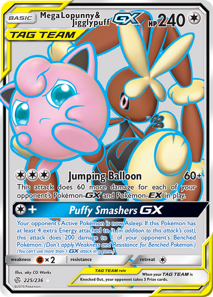 Mega Lopunny & Jigglypuff GX - Cosmic Eclipse (Ultra Rare) [CEC-225]