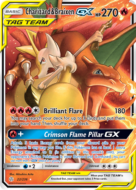 Charizard & Braixen GX - Cosmic Eclipse (Ultra Rare) [CEC-22]