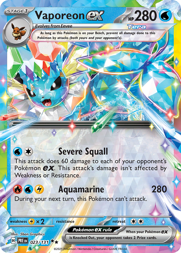 Vaporeon ex - Prismatic Evolutions (Double Rare) [PRE-023]