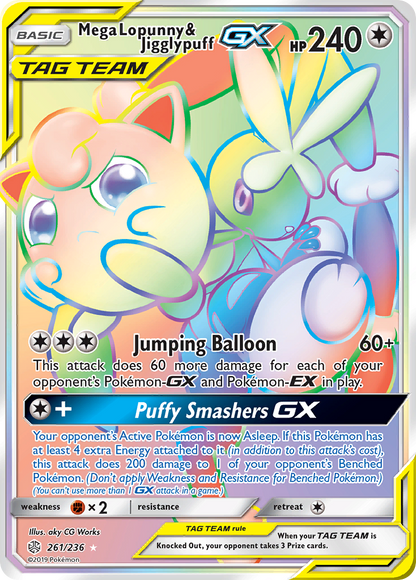 Mega Lopunny & Jigglypuff GX - Cosmic Eclipse (Secret Rare) [CEC-261]
