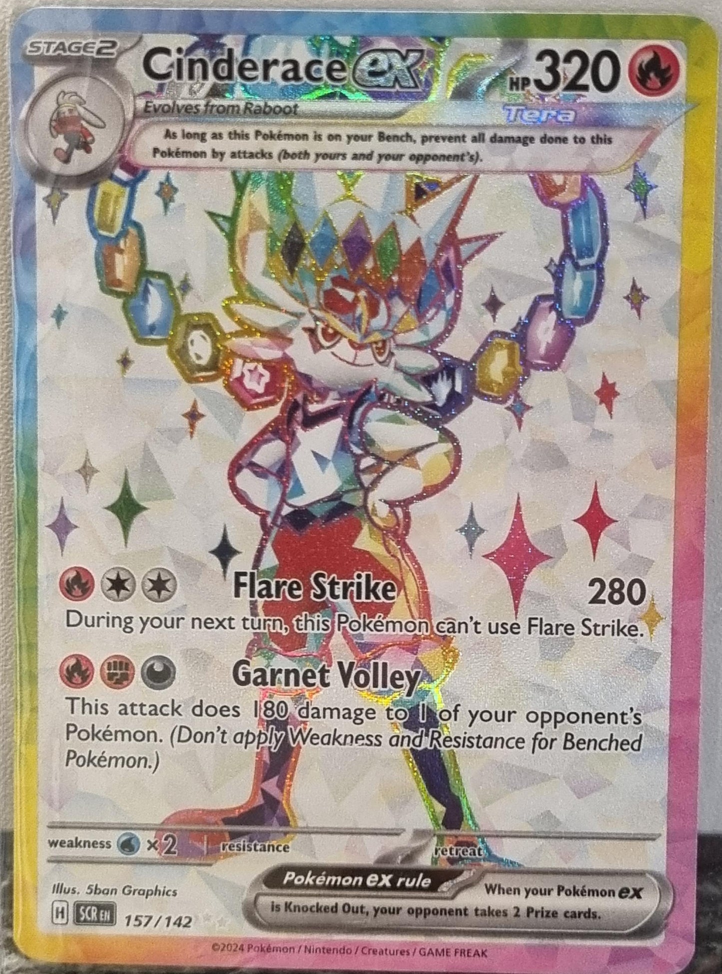 Cinderace ex - Stellar Crown (Ultra Rare) [SCR-157]