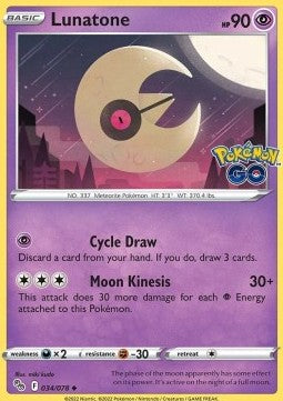 Lunatone - Pokémon GO (Uncommon) [PGO-034]