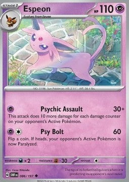 Espeon - Obsidian Flames (Uncommon) [OBF-086]