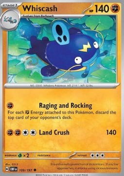 Whiscash - Obsidian Flames (Uncommon) [OBF-109]