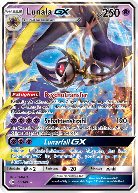 Lunala GX (Sun & Moon #66) 🇨🇭🇩🇪
