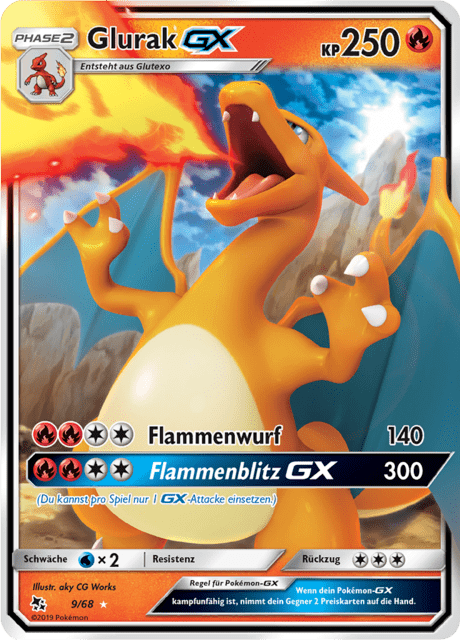 Glurak GX (Hidden Fates #9) 🇨🇭🇩🇪