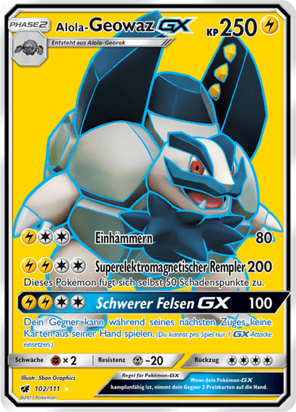 Alola-Geowaz GX (Crimson Invasion #102) 🇨🇭🇩🇪