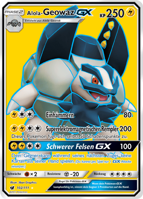 Alola-Geowaz GX (Crimson Invasion #102) 🇨🇭🇩🇪