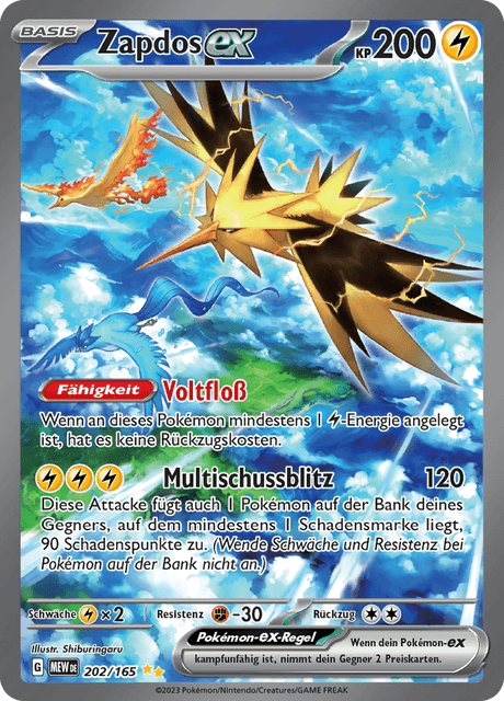 Zapdos ex (151 #202) 🇨🇭🇩🇪