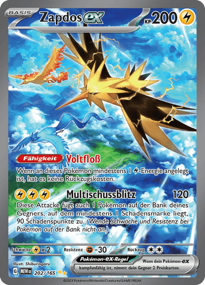 Zapdos ex (151 #202) 🇨🇭🇩🇪