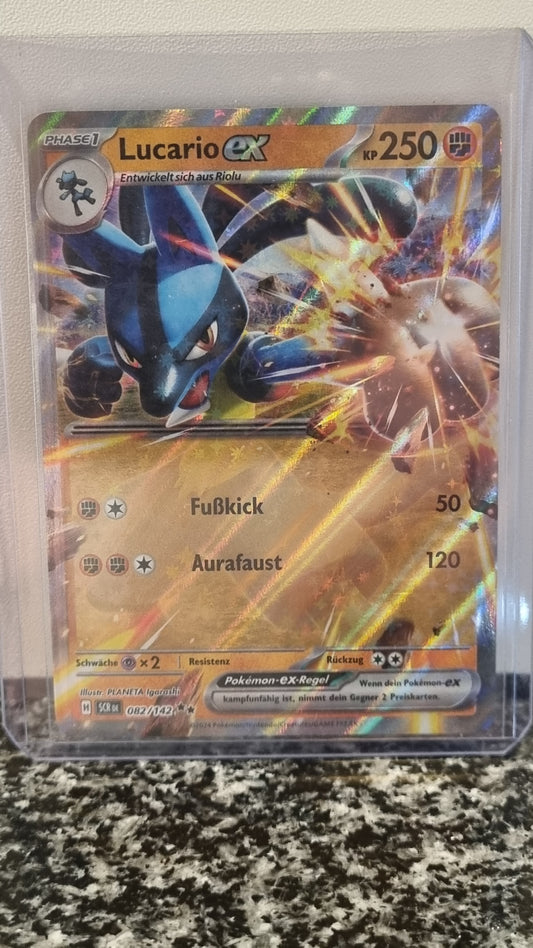 Lucario ex (Stellar Crown #82) 🇨🇭🇩🇪 (Alt)