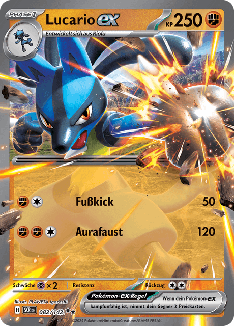 Lucario ex (Stellar Crown #82) 🇨🇭🇩🇪