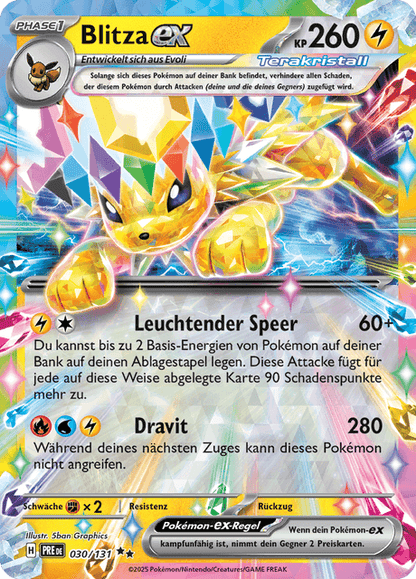 Blitza ex (Sealed. Stamp) (Prismatic Evolutions #30) 🇨🇭🇩🇪