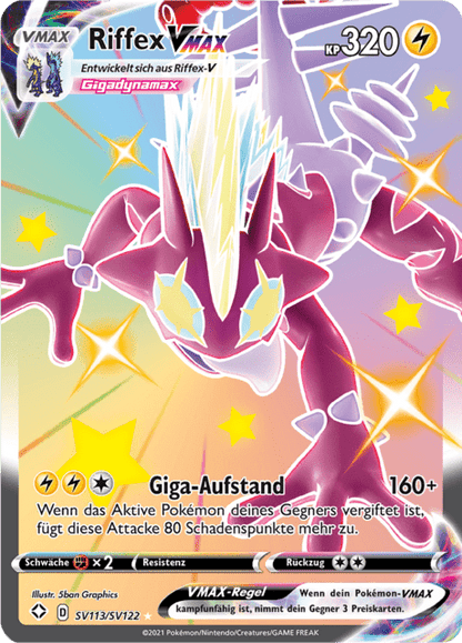 Riffex VMAX (Shining Fates Shiny Vault #113) 🇨🇭🇩🇪