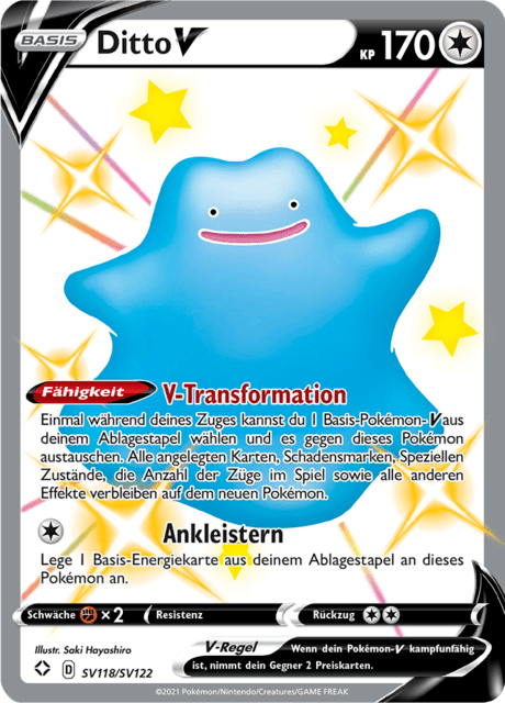 Ditto V (Shining Fates Shiny Vault #118) 🇨🇭🇩🇪