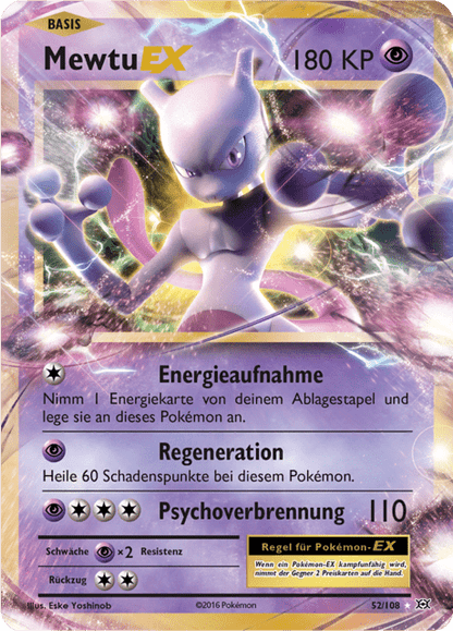 Mewtu EX (Evolutions #52) 🇨🇭🇩🇪