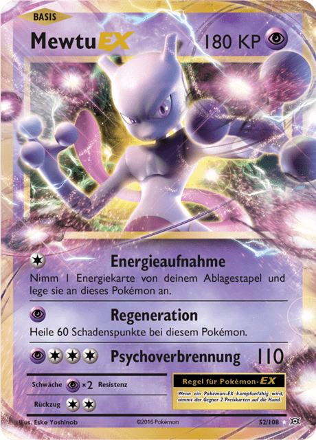 Mewtu EX (Evolutions #52) 🇨🇭🇩🇪