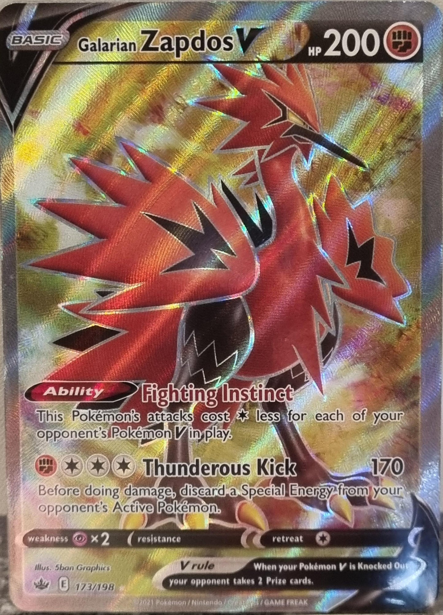 Galarian Zapdos V - Chilling Reign (Ultra Rare) [CRE-173]