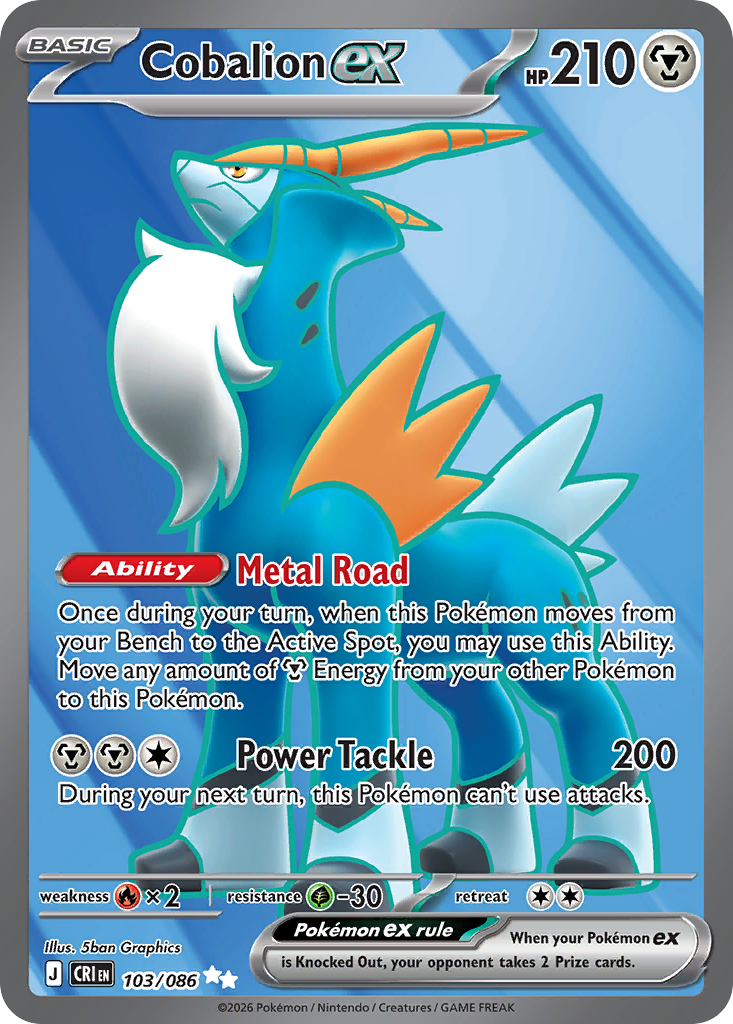 Cobalion ex - Chaos Rising (Ultra Rare) [CRI-103]
