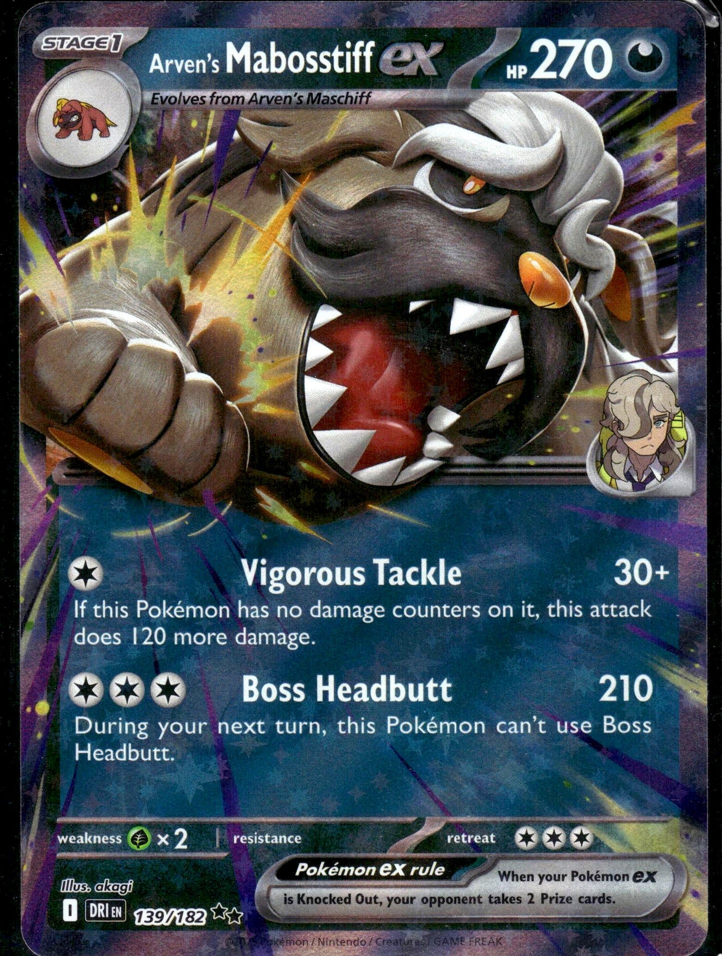Arven's Mabosstiff ex - Destined Rivals (Double Rare) [DRI-139]