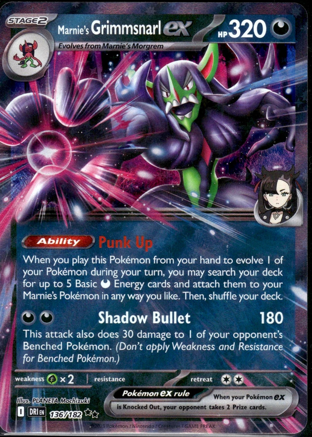 Marnie's Grimmsnarl ex - Destined Rivals (Double Rare) [DRI-136]