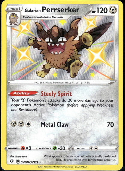 Galarian Perrserker - Shining Fates (Secret Rare) [SHF-SV87]
