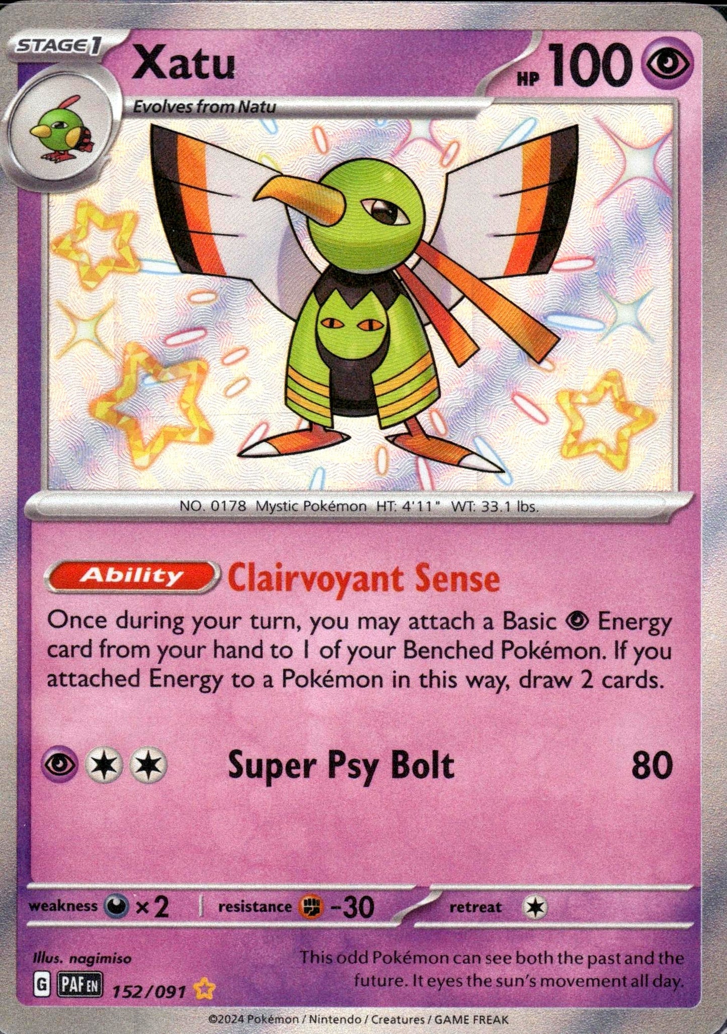 Xatu - Paldean Fates (Shiny Rare) [PAF-152]