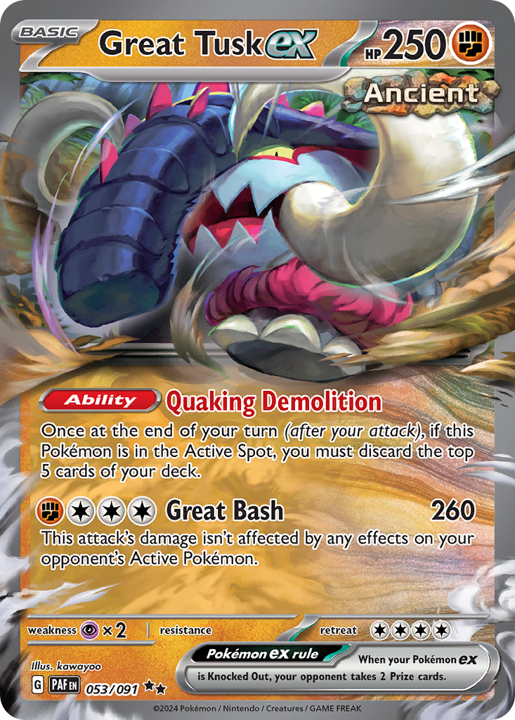 Great Tusk ex - Paldean Fates (Double Rare) [PAF-053]