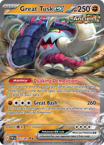 Great Tusk ex - Paldean Fates (Double Rare) [PAF-053]