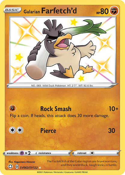 Galarian Farfetch'd - Shining Fates (Secret Rare) [SHF-SV63]
